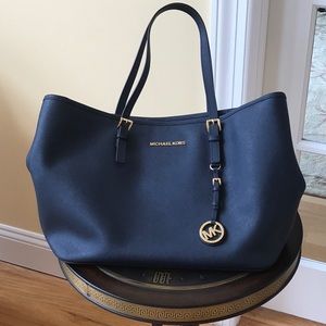 Michael Kors large blue satchel great condition.